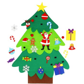 Choinka filcowa ozdoba świąteczna do ubierania na rzepy dla dzieci - Springos