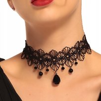 Choker Koronkowy Haft Czarny Naszyjnik Gothic Ch11 Inna marka