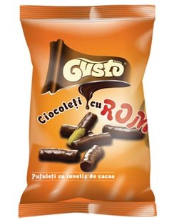 Chrupki kukurydziane w czekoladzie o smaku rumu 50g GUSTO - GUSTO PUFULETI