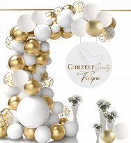 CHRZEST balony zestaw dekoracji tablica baner KOŁO GOŁĄB +IMIĘ