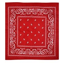 Chusta Bandana Czerwona na Głowę Bawełniana do Włosów w Paisley Przewiewna