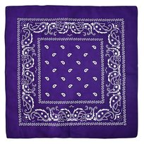 Chusta Bandana Fioletowa na Głowę Bawełniana do Włosów w Paisley Przewiewna