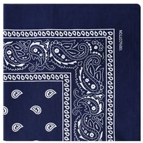 Chusta Bandana Granatowa na Głowę Bawełniana do Włosów w Paisley Przewiewna