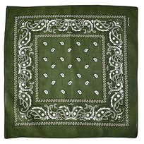 Chusta Bandana Khaki na Głowę Bawełniana do Włosów w Paisley Przewiewna