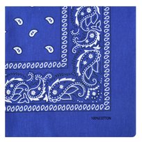 Chusta Bandana Niebieska na Głowę Bawełniana do Włosów w Paisley Przewiewna