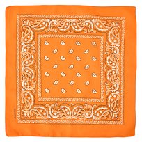 Chusta Bandana Pomarańczowa na Głowę Bawełniana w Paisley Przewiewna