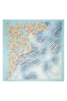 Chusta damska Guess wzory niebieska 130 x 130 cm - GUESS