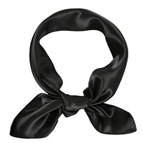 Chusta na Głowę Czarna Szalik Apaszka do Włosów Satynowa do Wiązania