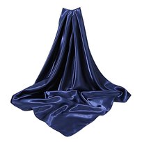 Chusta na Głowę Granatowa Szalik Apaszka do Włosów Duża Satynowa Wiązana