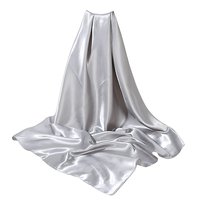 Chusta na Głowę Różowa Szara Apaszka do Włosów Duża Satynowa do Wiązania