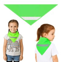 Chusta odblaskowa bandana z pasem odblaskowym dla dzieci 45x45x66cm zielona LUMI