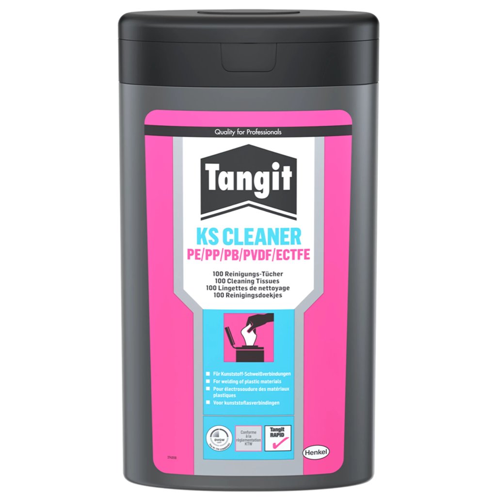 Chusteczki czyszczące TANGIT KS CLEANER, 100 szt. - bezwłóknowe do PP PE PB PVDF spawanie rur tworzywa sztuczne odtłuszczanie powierzchni-Zdjęcie-0
