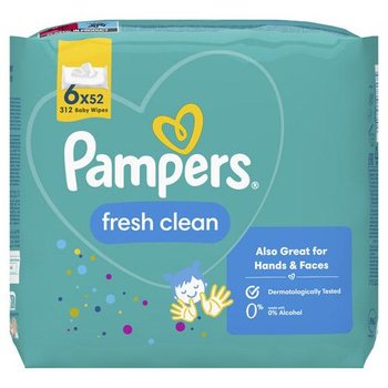 Chusteczki Nawilżane Pampers Fresh Clean, 6 x 52 szt. (312 szt.) - Pampers