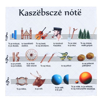 Chustka z motywem folk kaszubskich nut (poszetka) - Artfolk
