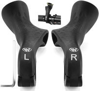 CHWYTY ROWEROWE ERGONOMICZNE GRIPY ROGI NA KIEROWNICE DO ROWERU MTB CZARNE Reverse