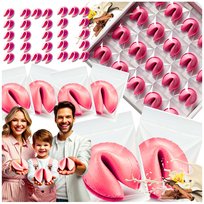 Ciasteczka z Wróżbą RÓŻOWE Urodziny Ślub Komunia Chrzest Roczek Różne Okazje 100 szt