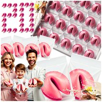 Ciasteczka z Wróżbą RÓŻOWE Urodziny Ślub Komunia Chrzest Roczek Różne Okazje 20 szt