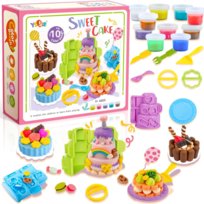CIASTOLINA MASA PLASTYCZNA ZESTAW TORT 10 KOL FOREMKI SWEET CAKE EDUKACYJNA