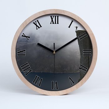 Cichy ścienny drewno zegar norweski klif fi 30 cm, Tulup - Tulup