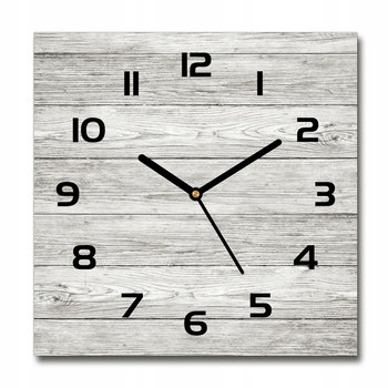 Cichy ścienny szklany zegar Drewniane tło 30x30 cm - Inny producent