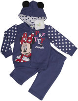 Ciemnoniebieski komplet dresowy, Myszka Minnie, Disney, poliester, elastan, rozmiar 81 cm Disney