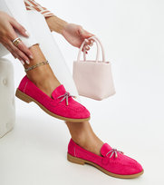 Ciemnoróżowe mokasyny z ozdobną kokardą Endike-39