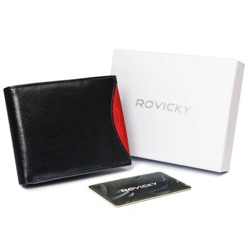 Kolorowy portfel damski z dwiema sekcjami, skóra naturalna — Rovicky