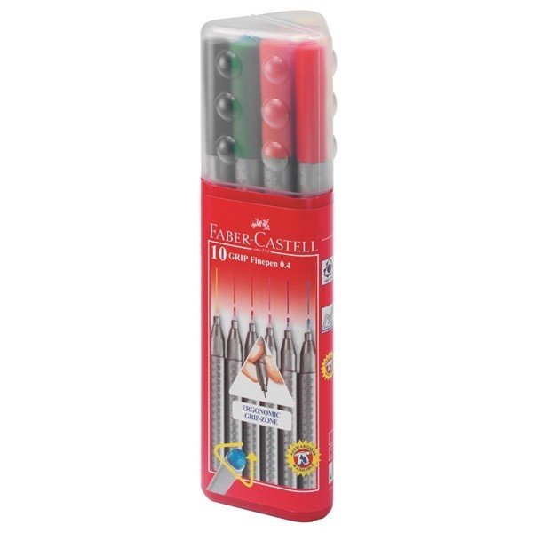 Cienkopisy Grip, 10 Kolorów - Faber-Castell | Sklep EMPIK.COM