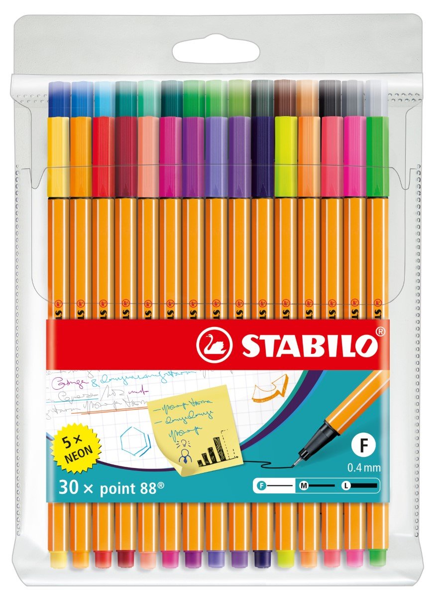 Stabilo Cienkopisy Stabilo Point 88, 30 kolorów