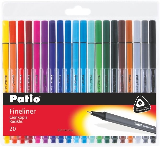 Zdjęcia - Długopis Patio Cienkopisy Trio Fineliner, 20 kolorów 