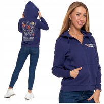 Ciepła Bluza Dresowa Damska MORAJ Z Kapturem Rozpinana Nadruk w Kwiaty 3XL