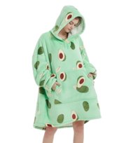 Ciepła Bluza Koc Kocobluza Oversize z Kapturem Awokado – Uniwersalny Krój