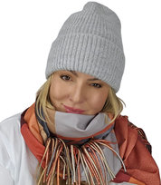 Ciepła czapka damska BEANIE zimowa jesienna jednokolorowa Agrafka