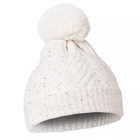 Ciepła Czapka Damska Jesienna Zimowa Z Pomponem Stylowa Gruba Moraj Beige