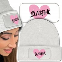 Ciepła Zimowa Czapka Biała BLACKPINK Modne Wzory Inna marka