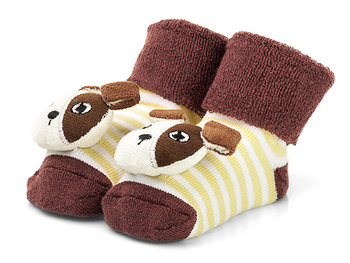 Ciepłe bawełniane skarpetki z grzechotką r 6-12 m. - ATTRACTIVE