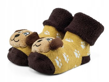 Ciepłe bawełniane skarpetki z grzechotką r 6-12 m. - ATTRACTIVE