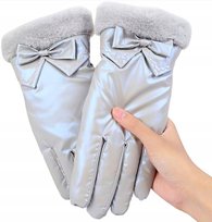 Ciepłe Dotykowe Rękawiczki Ocieplane Na Misiu Damskie Smartfonu Narciarskie