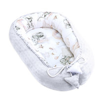 Ciepłe gniazdko niemowlęce 90x50 cm - przytulanka gniazdko dla noworodka zima/jesień kokon gniazdko dla dziecka słoń jasnoszary