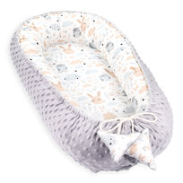 Ciepłe gniazdko niemowlęce 90x50 cm - przytulaśne gniazdko dla noworodka kokon zimowy/jesienny Sówki