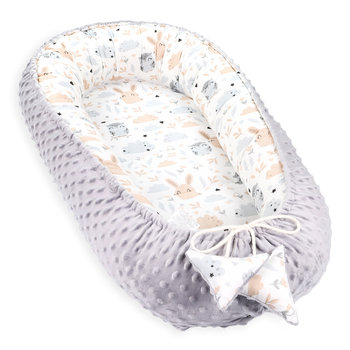 Ciepłe gniazdko niemowlęce 90x50 cm - przytulaśne gniazdko dla noworodka kokon zimowy/jesienny Sówki - Totsy Baby