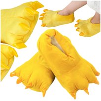 Ciepłe kapcie pluszowe łapy pazury żółte unisex onesie pantofle M Zolta