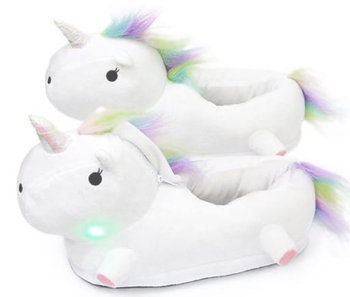 Ciepłe świecące kapcie pluszowe jednorożec damskie męskie uniwersalne 35-41 - Onesies