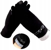 Ciepłe Zimowe Dotykowe Rękawiczki Ocieplane Damskie Do Smartfonu Długie Emo