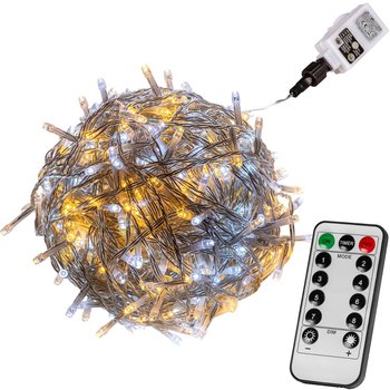 CIEPŁO ZIMNE LAMPKI CHOINKOWE 50 DIOD LED OZDOBA ŚWIĄTECZNA + PILOT - VOLTRONIC ®