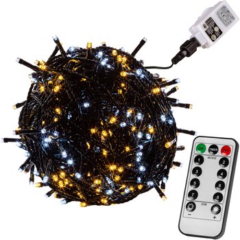 CIEPŁO ZIMNE LAMPKI CHOINKOWE 50 DIOD LED + PILOT - VOLTRONIC ®
