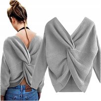 Ciepły Kobiecy Sweter Damski Grube Ponczo Modna Narzutka Bolerko