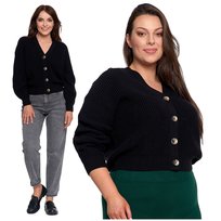CIEPŁY SWETER DAMSKI KARDIGAN SZEROKIE RĘKAWY ELEGANCKI KLASYCZNY MORAJ XL