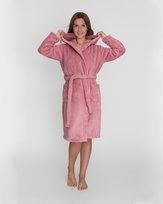 Ciepły Szlafrok Damski Z Kapturem Pudrowy Róż Wellsoft Rozmiar L/Xl