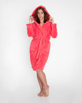 Ciepły Szlafrok Dla Kobiet Z Kapturem Koralowy Wellsoft Rozmiar S/M